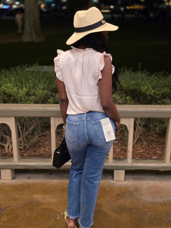 Risen High Rise Slim Straight Jeans