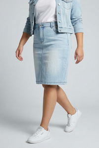 Plus Size Denim Skirt
