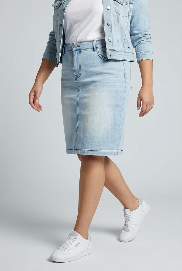 Plus Size Denim Skirt