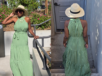 Women's Polka Dot Maxi Dress