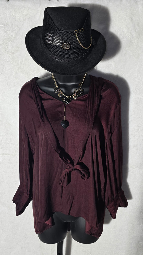The Tie Front 3/4 Sleeve Blouse