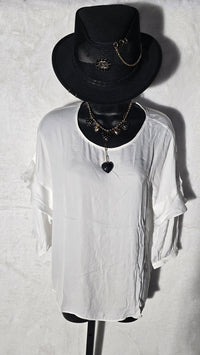 The Sandra Flowy Blouse with Ruffle Detail