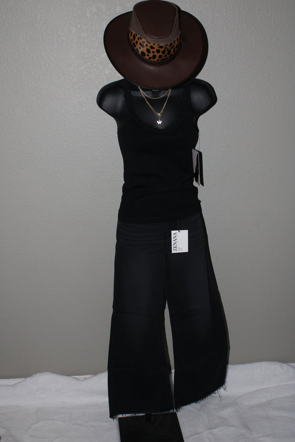 Stretchy Ribbed Seamless Lace Trim Tank Top