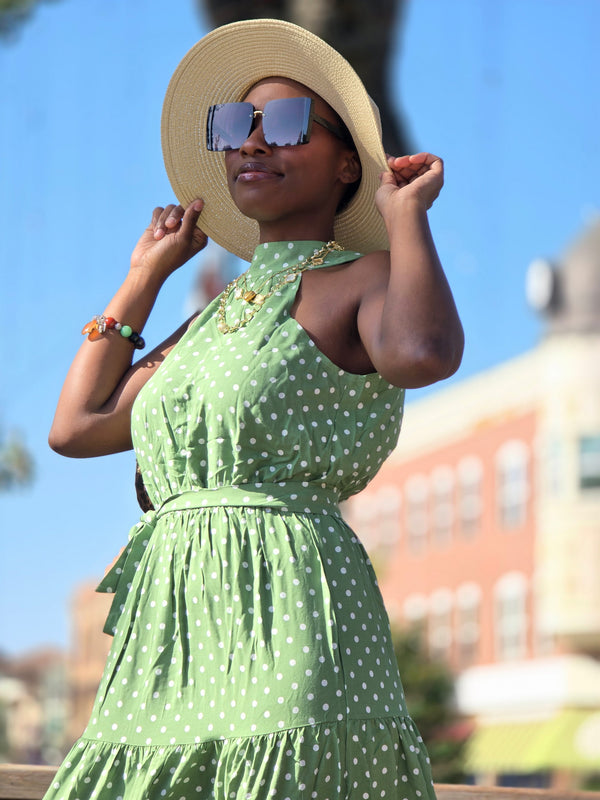 Women's Polka Dot Maxi Dress